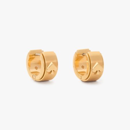 Kate Spade Outlet Spot The Spade Metal Huggies - Preorder — Gold