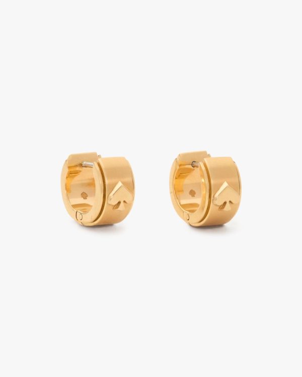 Kate Spade Outlet Spot The Spade Metal Huggies - Preorder