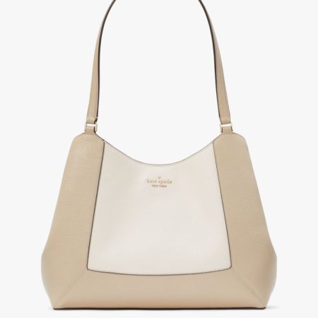Kate Spade Outlet Lena Colorblock Large Triple Compartment Shoulder Bag - Preorder — Light Sand Multi