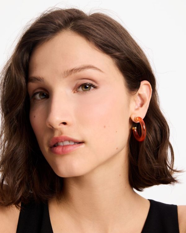 Kate Spade Outlet Feeling Bubbly Raffia Charm Hoops - Preorder