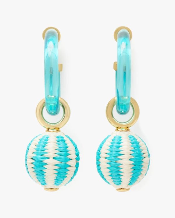 Kate Spade Outlet Feeling Bubbly Raffia Charm Hoops - Preorder