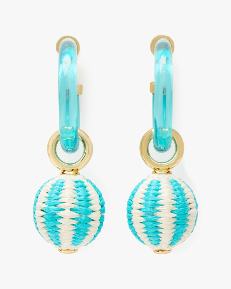 Kate Spade Outlet Feeling Bubbly Raffia Charm Hoops - Preorder