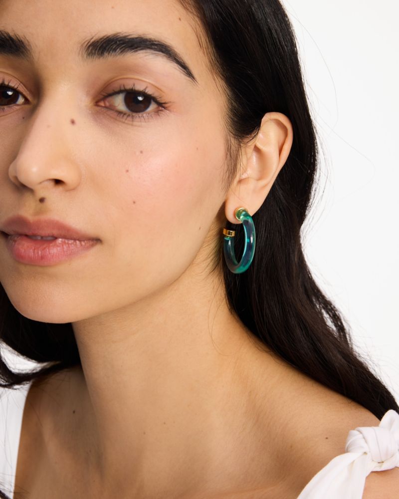 Kate Spade Outlet Feeling Bubbly Raffia Charm Hoops - Preorder