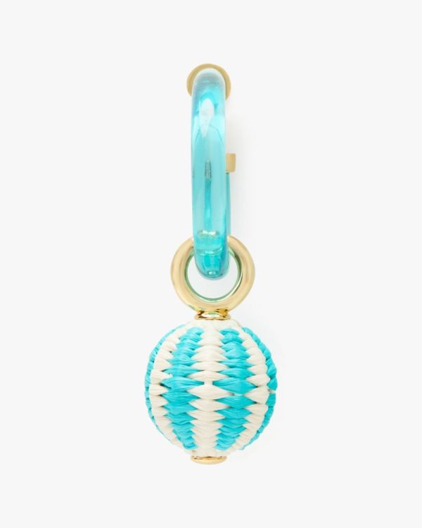 Kate Spade Outlet Feeling Bubbly Raffia Charm Hoops - Preorder