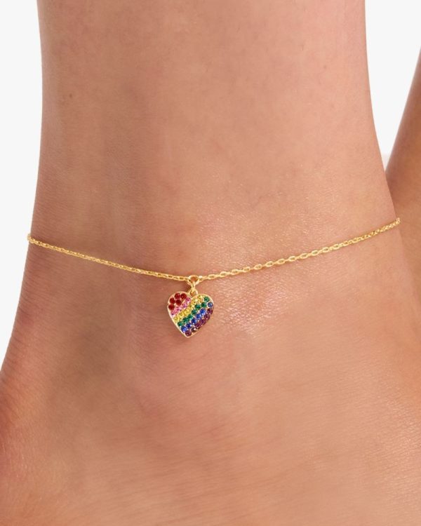 Kate Spade Outlet Rainbow Joy Heart Anklet - Preorder