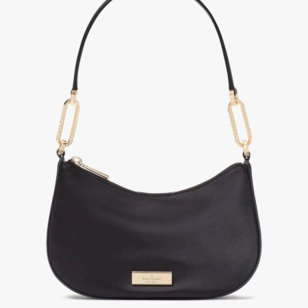 Kate Spade Outlet Nina Satin Shoulder Bag - Preorder — Black