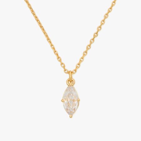 Kate Spade Outlet Signature Solitaire Pendant - Preorder — Clear/Gold