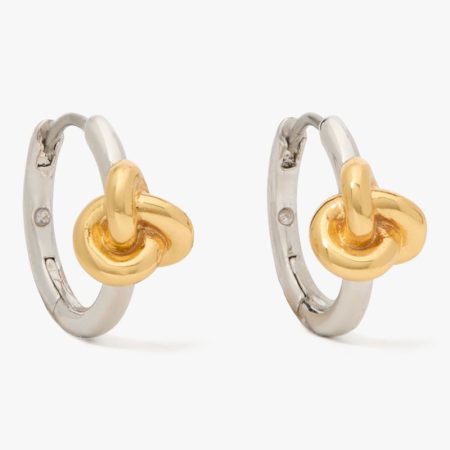 Kate Spade Outlet Double Knot Huggies - Preorder — Silver Gold