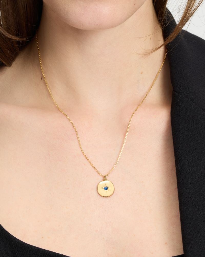 Kate Spade Outlet The Color Spark Collection Blue Fearless Medallion Necklace - Preorder