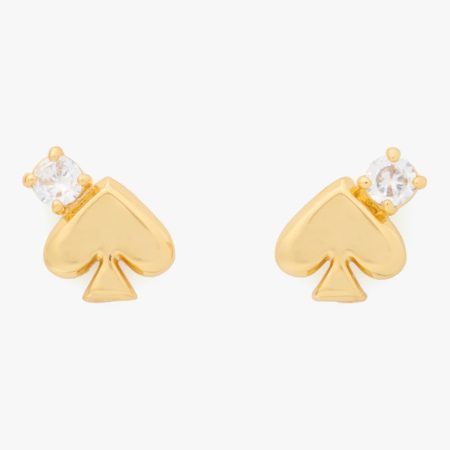 Kate Spade Outlet Everyday Spade Stone Studs - Preorder — Clear/Gold