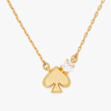 Kate Spade Outlet Everyday Spade Stone Pendant - Preorder — Clear/Gold