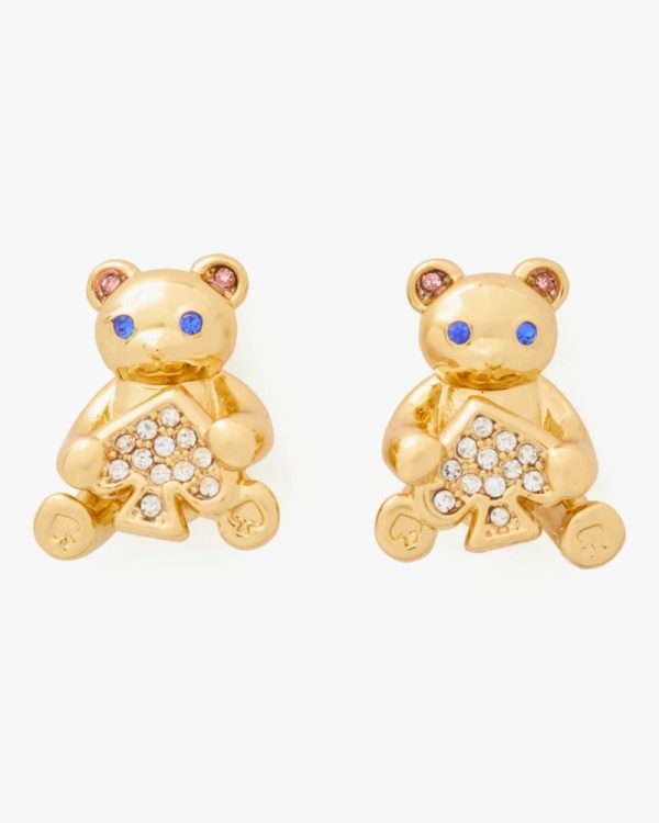 Kate Spade Outlet Oh What Fun Spade Teddy Bear Studs - Preorder