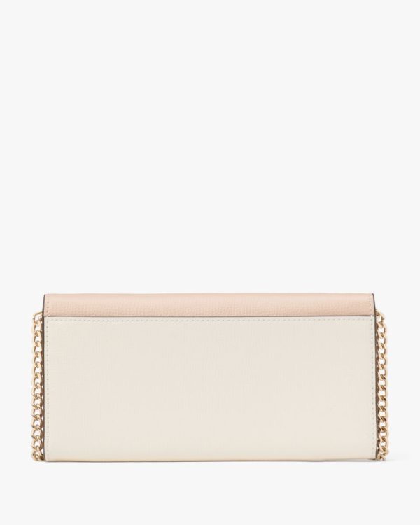 Kate Spade Outlet Phoebe Colorblock Refined Grain Leather Turnlock Wallet On A Chain - Preorder
