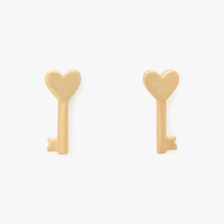 Kate Spade Outlet With All My Heart Key Studs - Preorder — Gold