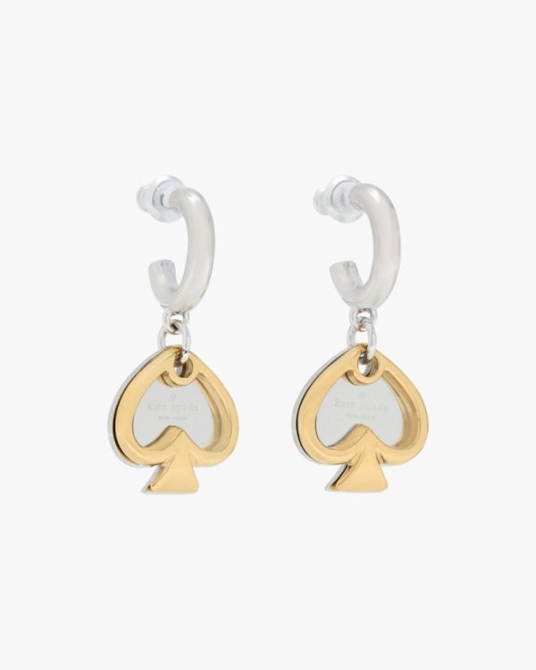 Kate Spade Outlet Statement Spade Charm Drop Huggies - Preorder