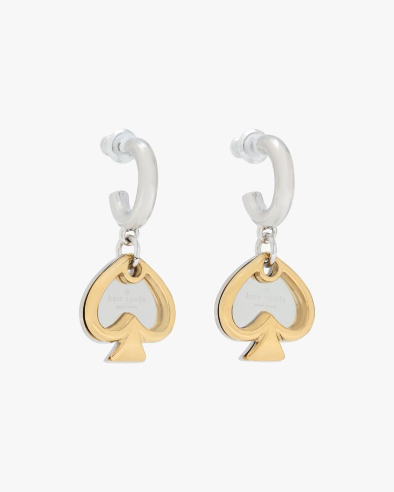 Kate Spade Outlet Statement Spade Charm Drop Huggies - Preorder