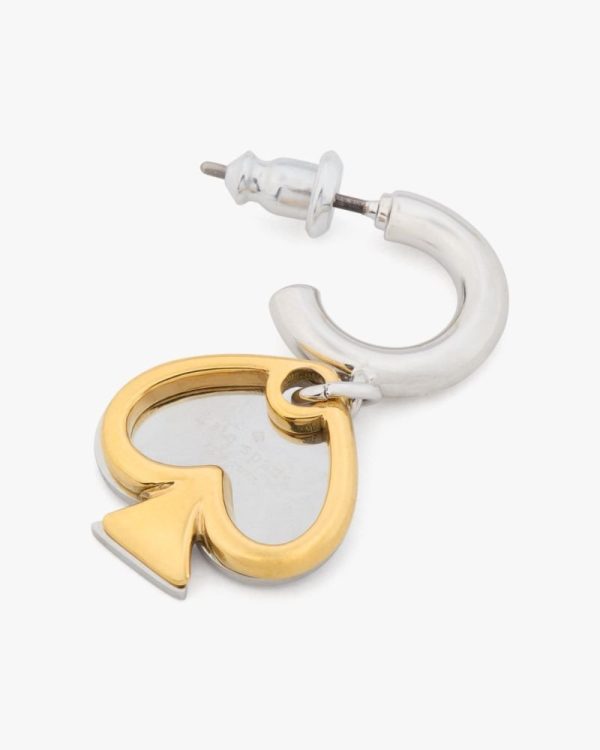 Kate Spade Outlet Statement Spade Charm Drop Huggies - Preorder