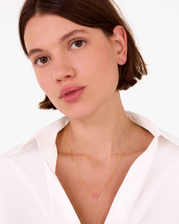 Kate Spade Outlet Scrunched Scallops Heart Pendant And Studs Set - Preorder