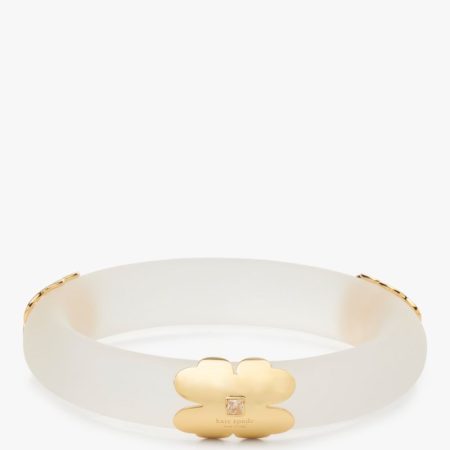 Kate Spade Outlet Heritage Bloom Bangle - Preorder — Clear/Gold