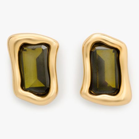 Kate Spade Outlet Molten Glass Statement Studs - Preorder — Green/Gold