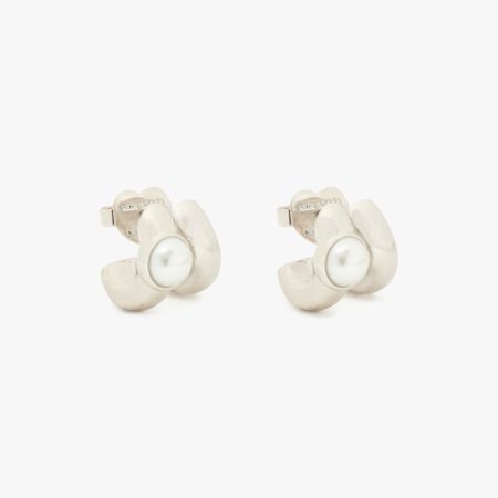Kate Spade Outlet Keep Sparkling Round Double Huggies - Preorder — Clear/Silver