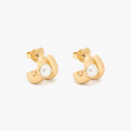 Kate Spade Outlet Keep Sparkling Round Double Huggies - Preorder — Clear/Gold