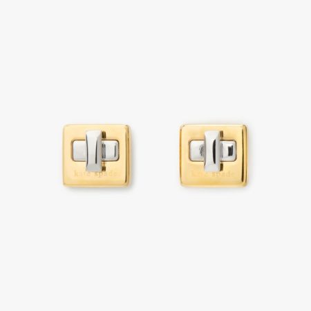 Kate Spade Outlet Phoebe Turnlock Studs - Preorder — Gold/Silver