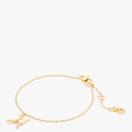 Kate Spade Outlet Initial Script Bracelet - Preorder — Gold
