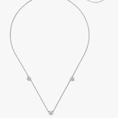 Kate Spade Outlet Kate Spade Fine Time To Shine Diamond Flower Necklace - Preorder — Silver