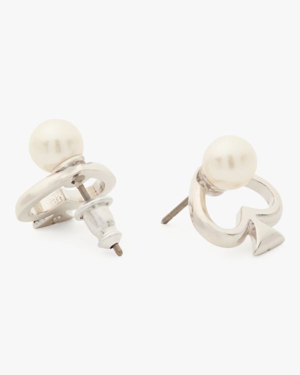 Kate Spade Outlet Statement Spade Pearl Studs - Preorder