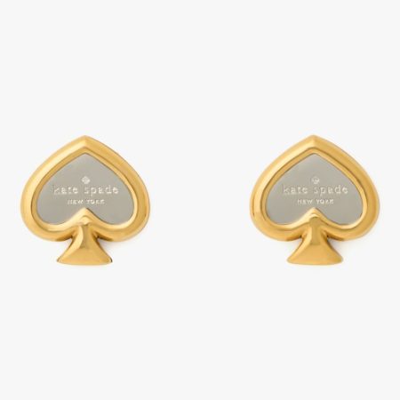 Kate Spade Outlet Statement Spade Studs - Preorder — Silver/Gold