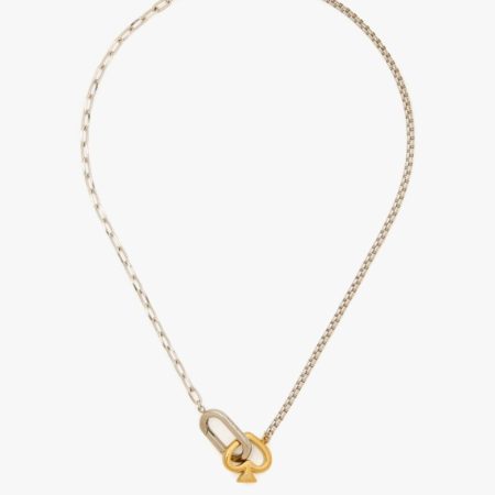Kate Spade Outlet Statement Spade Link Necklace - Preorder — Silver/Gold