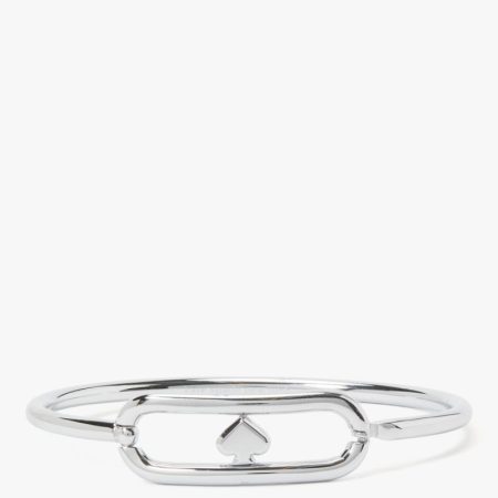 Kate Spade Outlet Cut To The Chase Oval Spade Bangle - Preorder — Silver