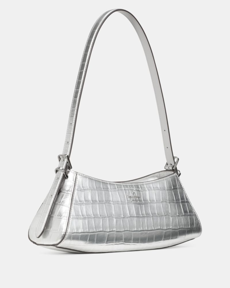 Kate Spade Outlet Frankie Metallic Croc Embossed Small East West Shoulder - Preorder