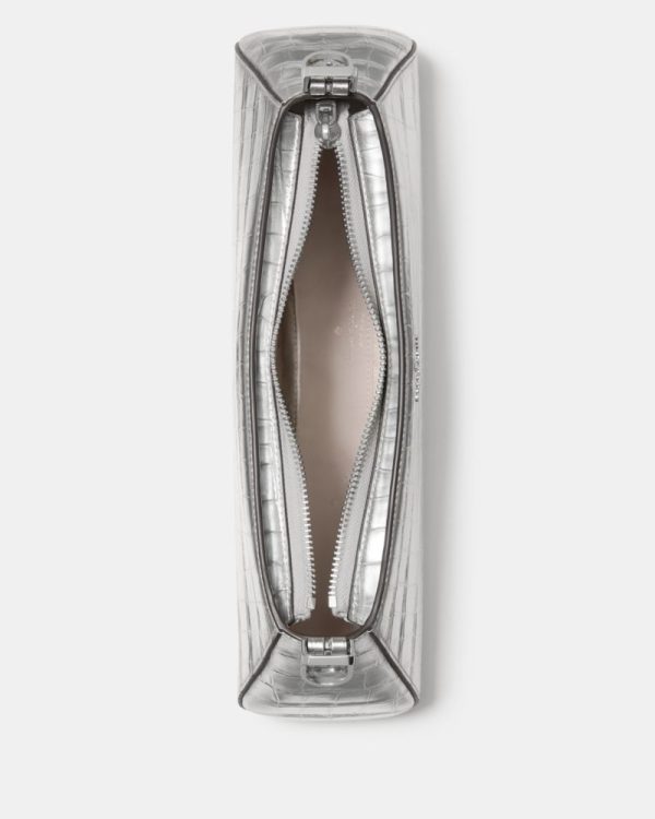 Kate Spade Outlet Frankie Metallic Croc Embossed Small East West Shoulder - Preorder