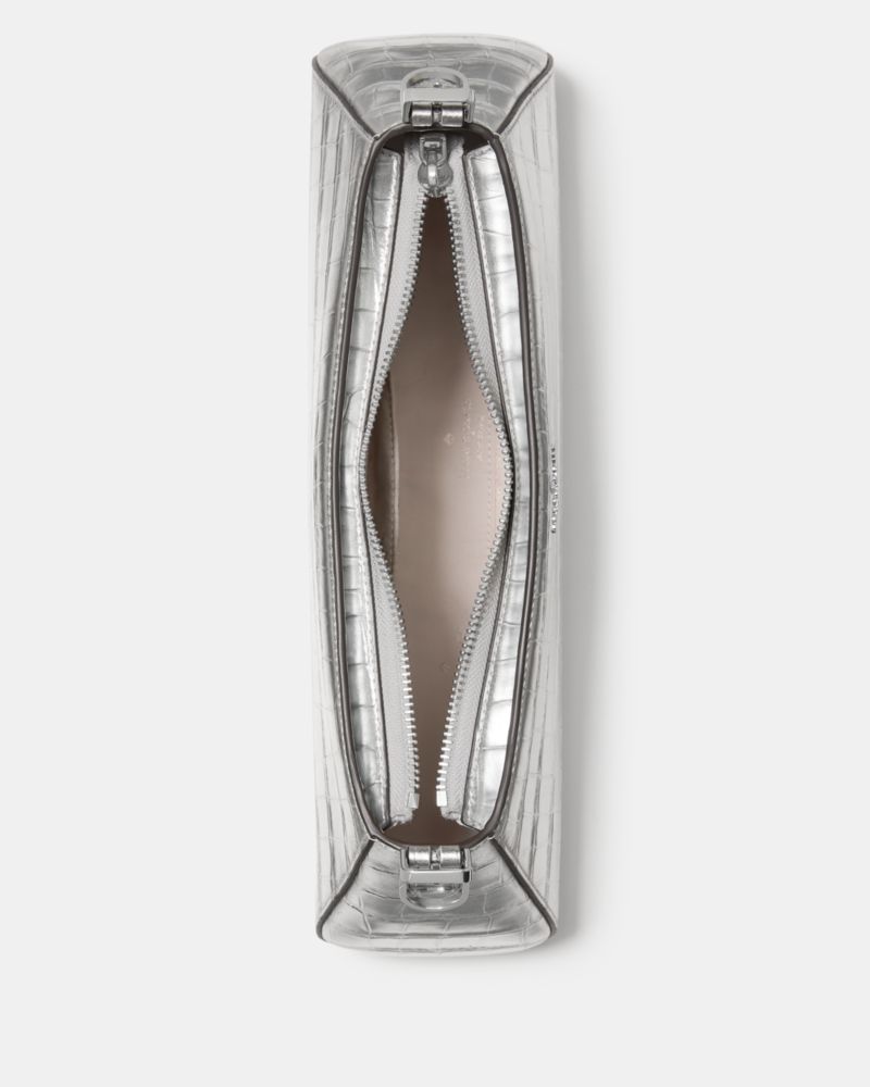 Kate Spade Outlet Frankie Metallic Croc Embossed Small East West Shoulder - Preorder