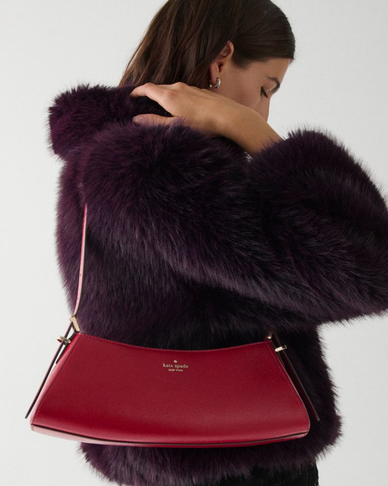 Kate Spade Outlet Frankie Textured Patent Leather Small East West Shoulder - Preorder