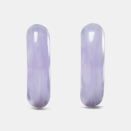 Kate Spade Outlet Interlock Huggies - Preorder — Light Purple/Silver