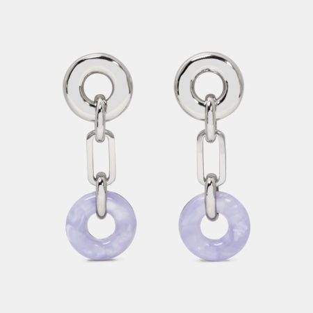Kate Spade Outlet Interlock Linear Earrings - Preorder — Light Purple/Silver