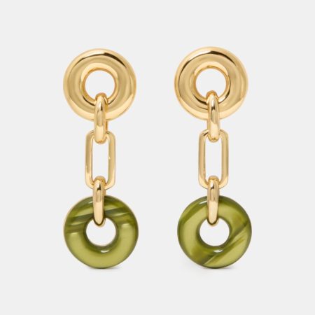 Kate Spade Outlet Interlock Linear Earrings - Preorder — Light Green