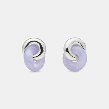 Kate Spade Outlet Interlock Studs - Preorder — Light Purple/Silver
