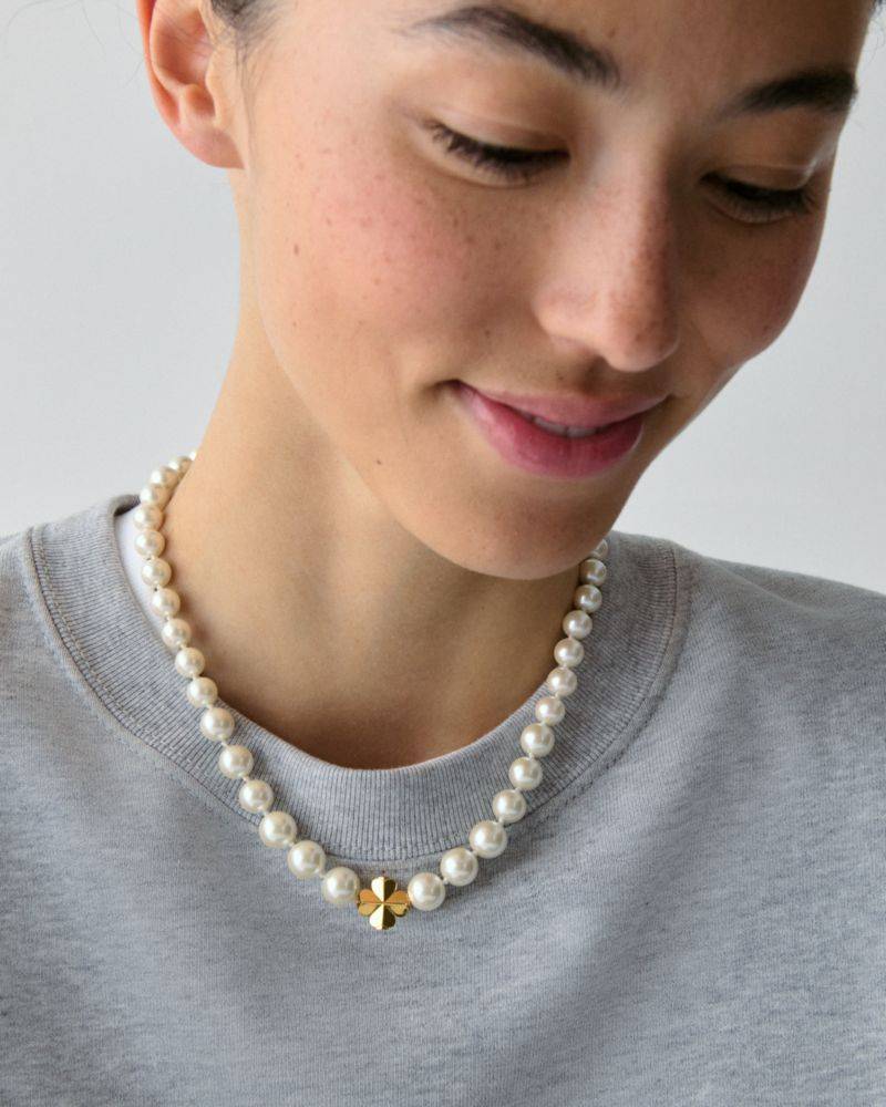 Kate Spade Outlet Spade Flower Pearl Short Necklace - Preorder
