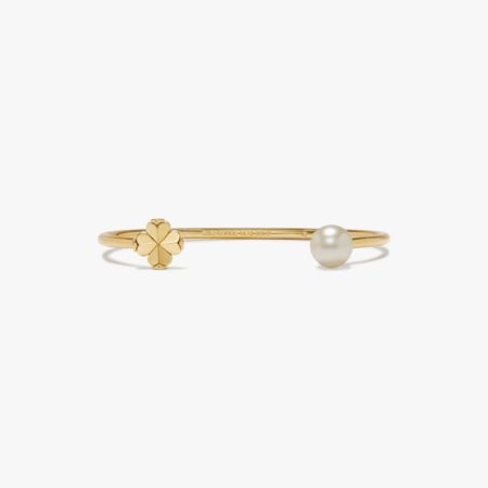 Kate Spade Outlet Spade Flower Pearl Cuff - Preorder — White Gold