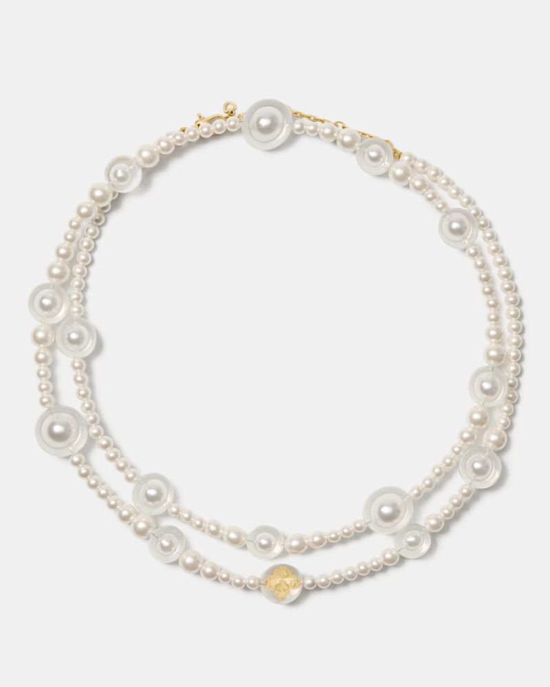 Kate Spade Outlet Spade Flower Pearl Long Statement Necklace - Preorder