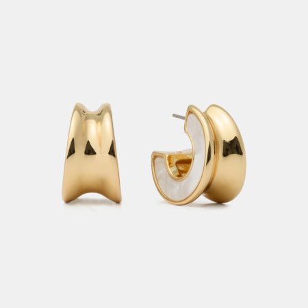 Kate Spade Outlet Bold Small Hoops - Preorder — Cream Multi
