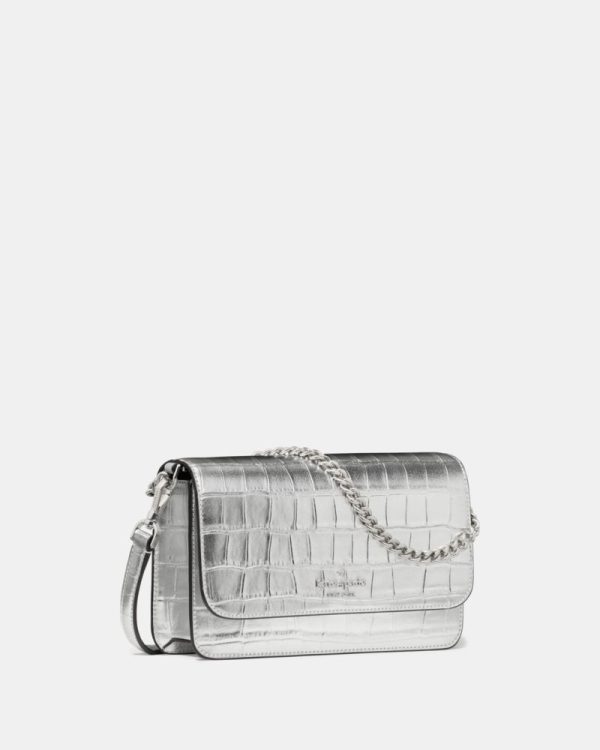 Kate Spade Outlet Madison Croc Embossed Willow Mini Flap Crossbody - Preorder