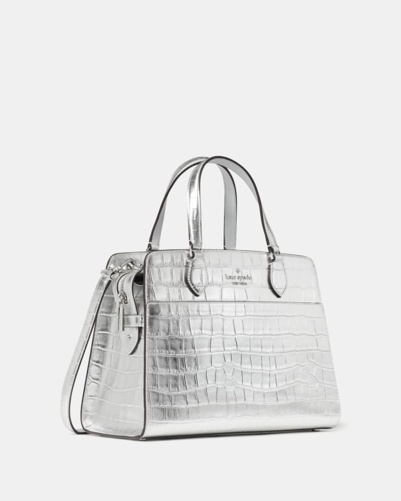 Kate Spade Outlet Madison Metallic Croc Embossed Medium Satchel - Preorder