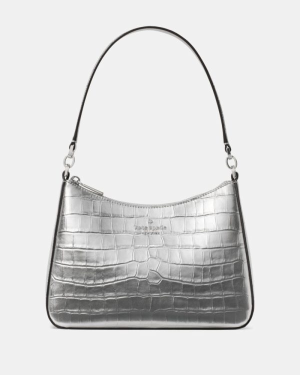 Kate Spade Outlet Margot Metallic Croc Embossed Convertible Shoulder Bag - Preorder