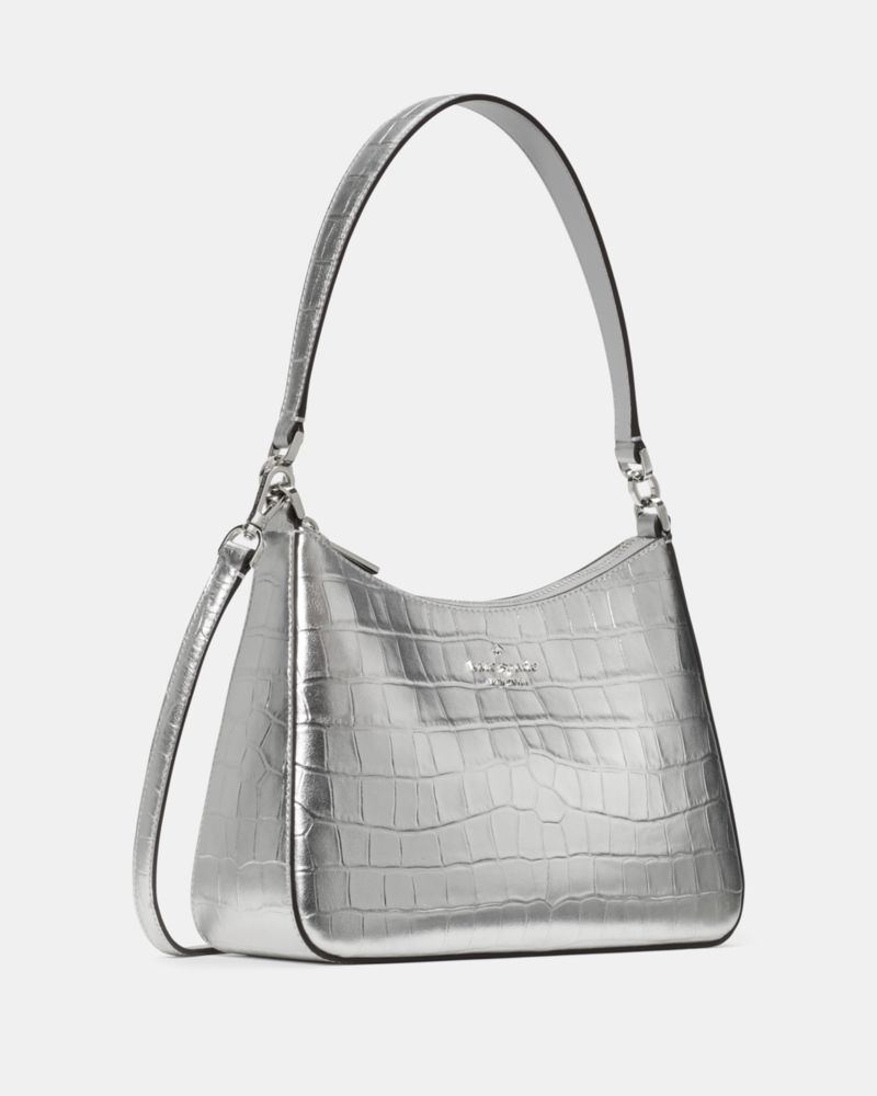Kate Spade Outlet Margot Metallic Croc Embossed Convertible Shoulder Bag - Preorder