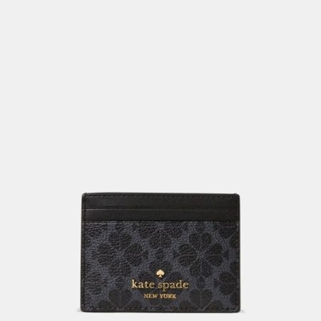 Kate Spade Outlet Spade Flower Small Slim Card Holder - Preorder — Black